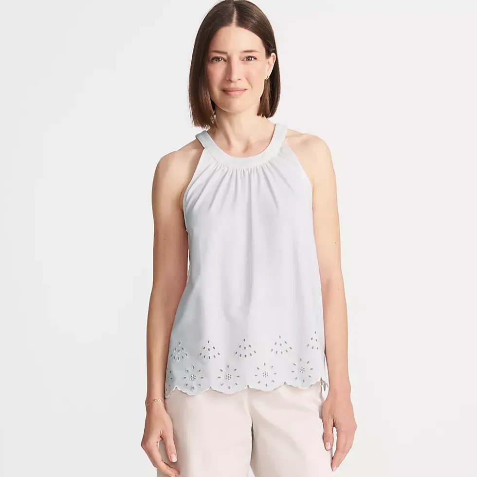 Women's Lightweight Jersey Eyelet Tank Top