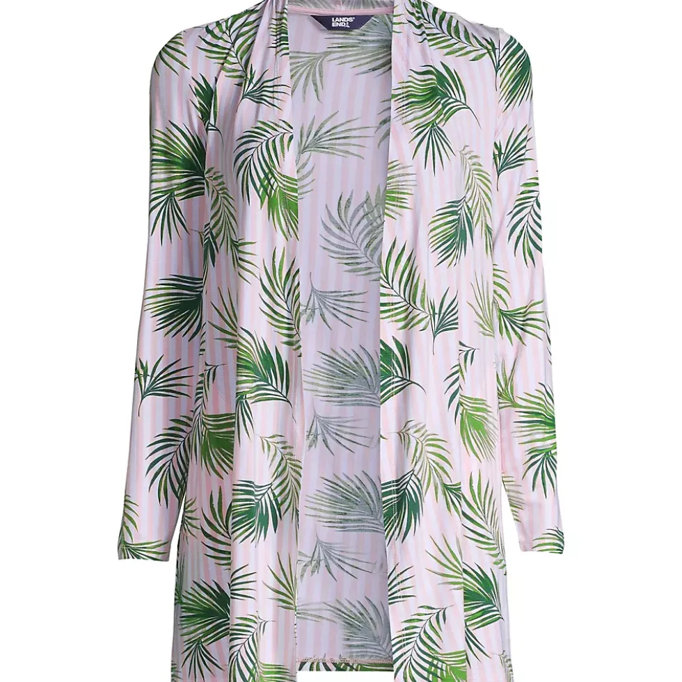 Women's Lightweight Jersey Knit Long Cardigan Print