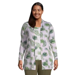 Women's Lightweight Jersey Knit Long Cardigan Print