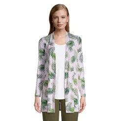 Women's Lightweight Jersey Knit Long Cardigan Print