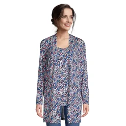 Women's Lightweight Jersey Knit Long Cardigan Print