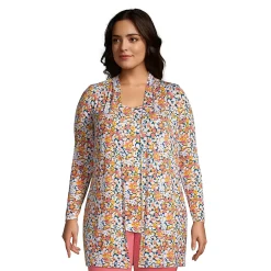 Women's Lightweight Jersey Knit Long Cardigan Print