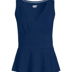 Women's Lightweight Jersey Peplum V-Neck Tank Top