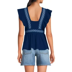 Women's Lightweight Jersey Ruffle Peplum Top