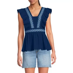 Women's Lightweight Jersey Ruffle Peplum Top