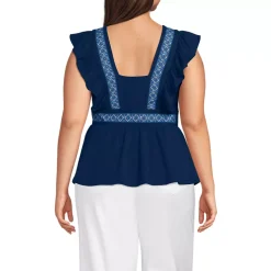 Women's Lightweight Jersey Ruffle Peplum Top