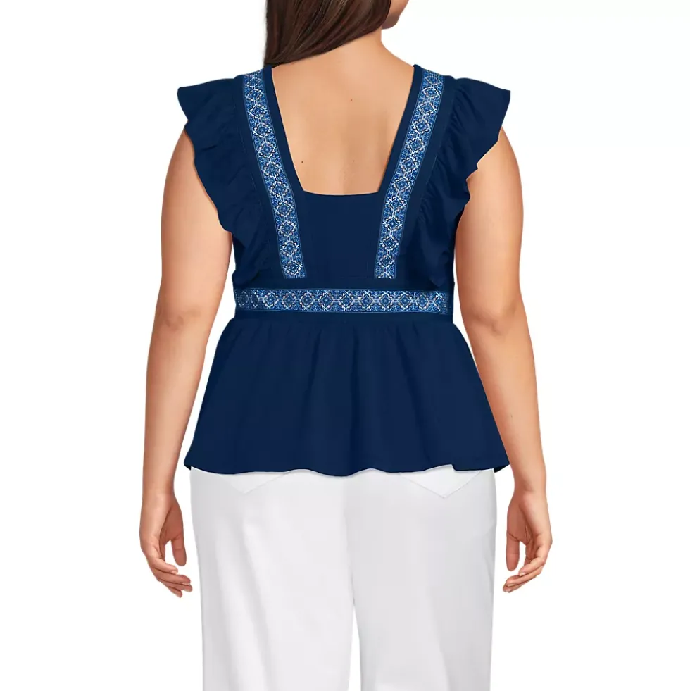 Women's Lightweight Jersey Ruffle Peplum Top