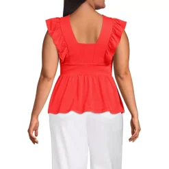 Women's Lightweight Jersey Ruffle Peplum Top