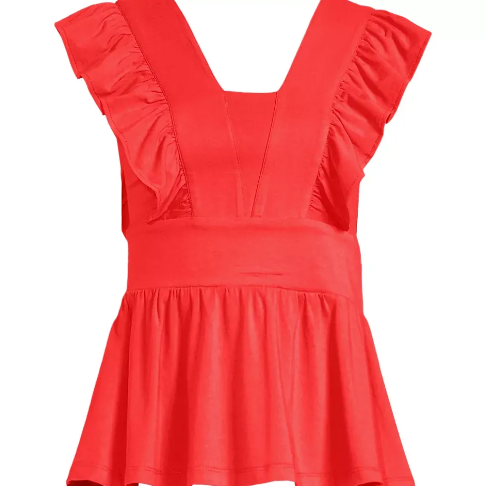 Women's Lightweight Jersey Ruffle Peplum Top