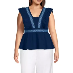 Women's Lightweight Jersey Ruffle Peplum Top
