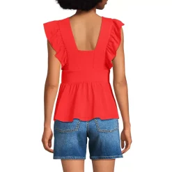 Women's Lightweight Jersey Ruffle Peplum Top