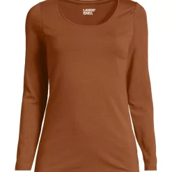Women's Lightweight Jersey Skimming Long Sleeve Scoop Neck T-shirt