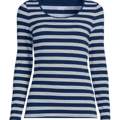 Women's Lightweight Jersey Skimming Long Sleeve Scoop Neck T-shirt