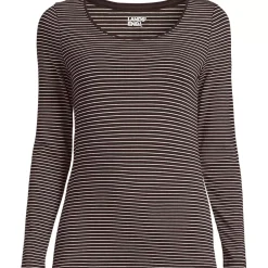 Women's Lightweight Jersey Skimming Long Sleeve Scoop Neck T-shirt
