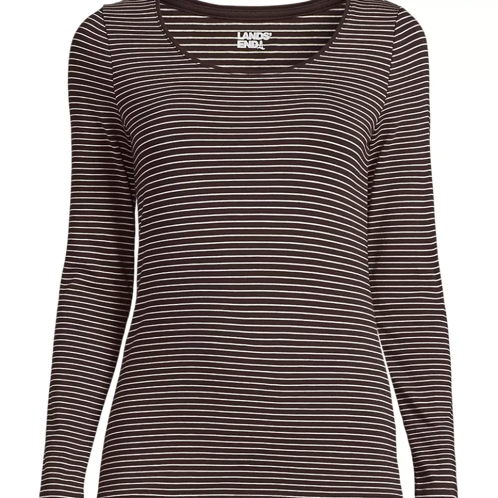 Women's Lightweight Jersey Skimming Long Sleeve Scoop Neck T-shirt