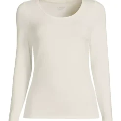 Women's Lightweight Jersey Skimming Long Sleeve Scoop Neck T-shirt