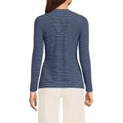 Women's Lightweight Jersey Skimming Long Sleeve Crew Neck T-shirt