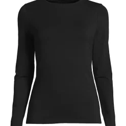 Women's Lightweight Jersey Skimming Long Sleeve Crew Neck T-shirt