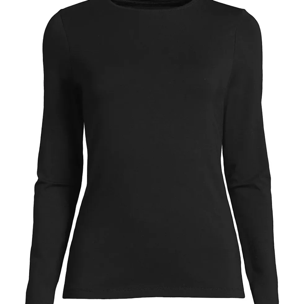 Women's Lightweight Jersey Skimming Long Sleeve Crew Neck T-shirt
