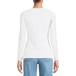 Women's Lightweight Jersey Skimming Long Sleeve Crew Neck T-shirt