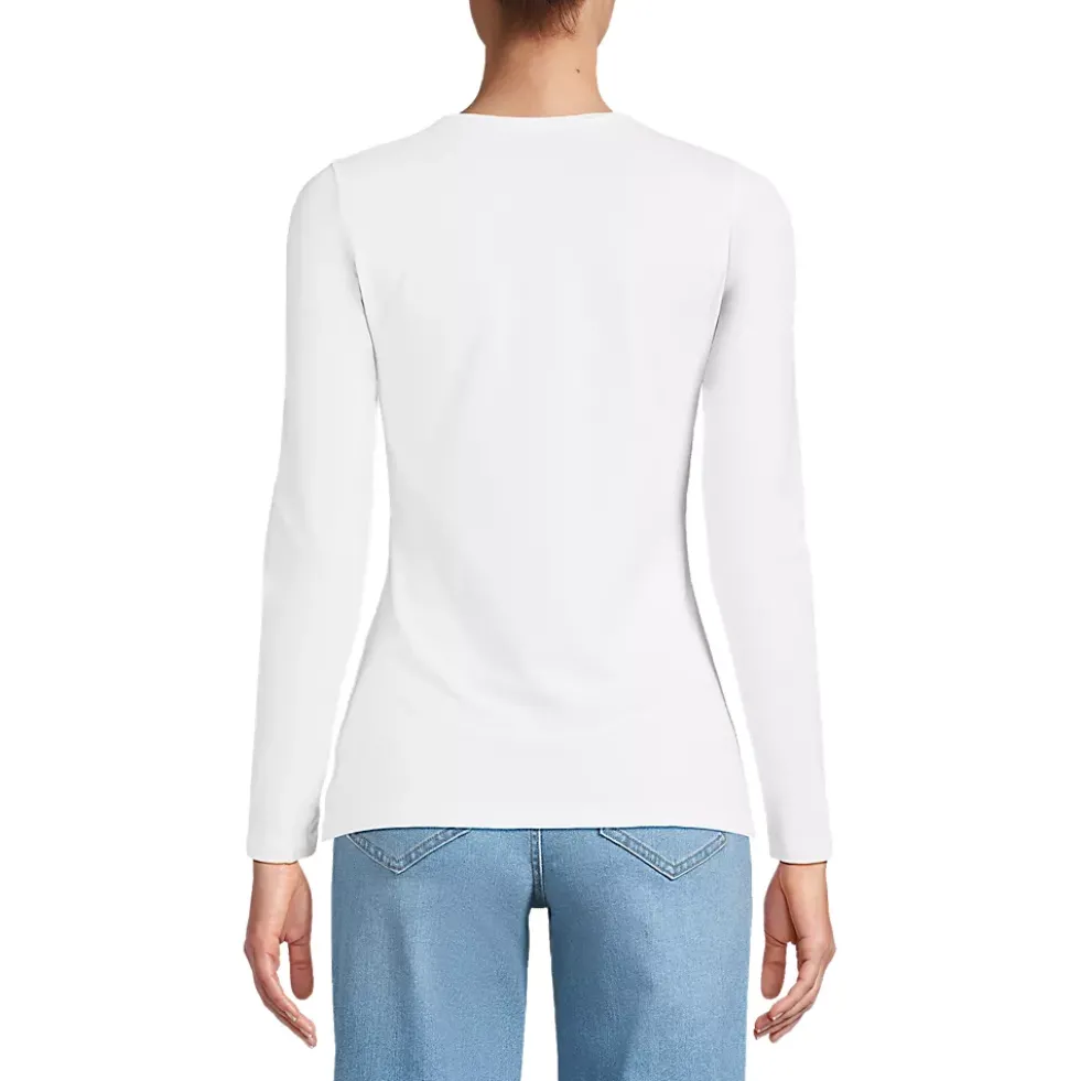Women's Lightweight Jersey Skimming Long Sleeve Crew Neck T-shirt