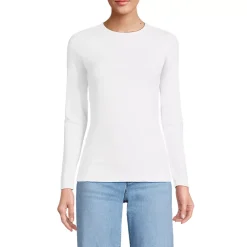 Women's Lightweight Jersey Skimming Long Sleeve Crew Neck T-shirt