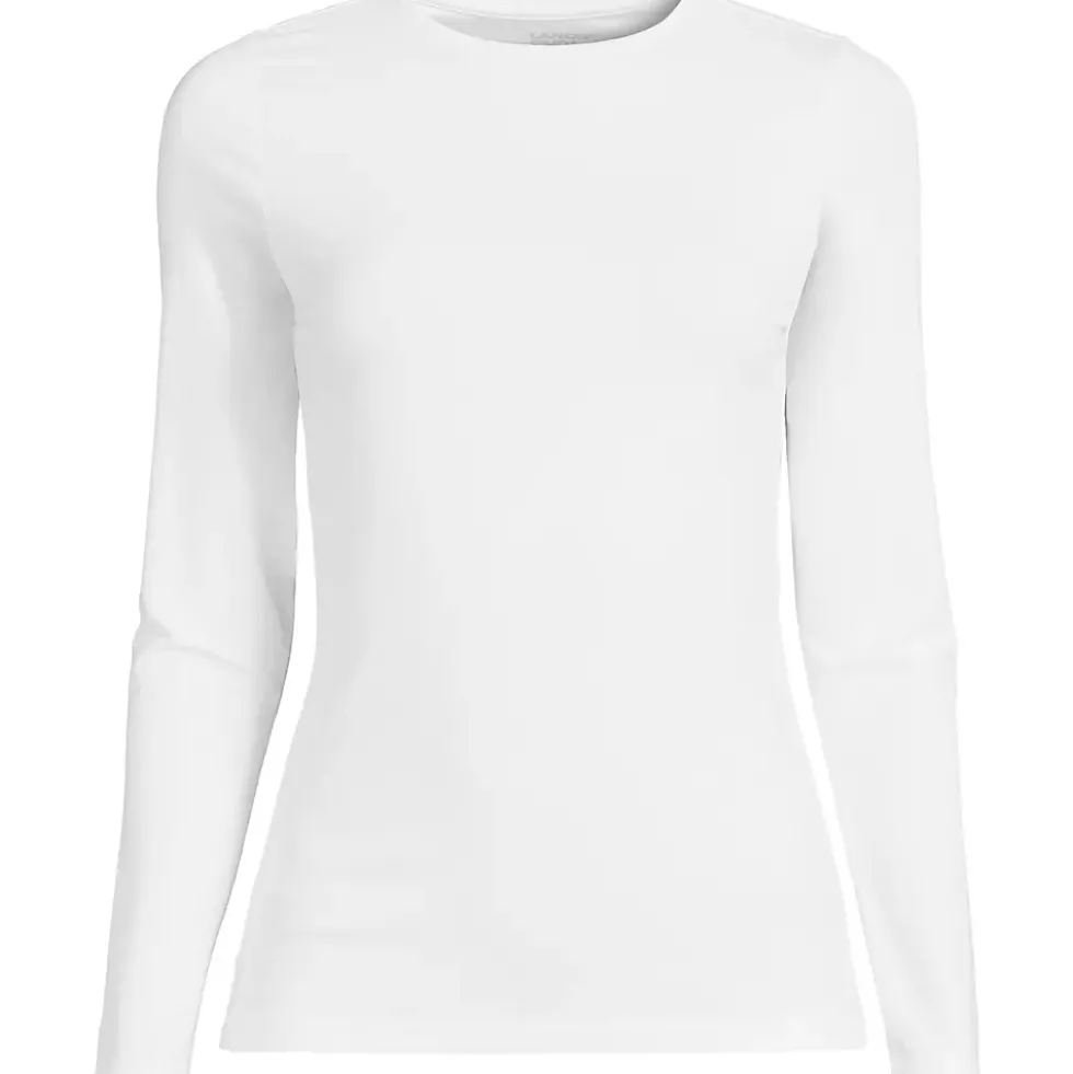 Women's Lightweight Jersey Skimming Long Sleeve Crew Neck T-shirt