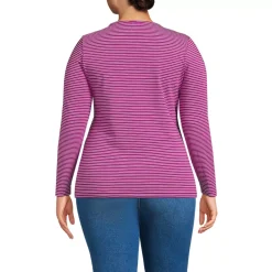 Women's Lightweight Jersey Skimming Long Sleeve Crew Neck T-shirt