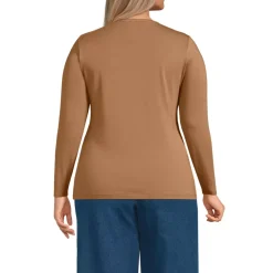 Women's Lightweight Jersey Skimming Long Sleeve Crew Neck T-shirt