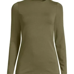 Women's Lightweight Jersey Skimming Long Sleeve Crew Neck T-shirt