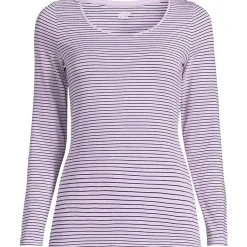 Women's Lightweight Jersey Skimming Long Sleeve Scoop Neck T-shirt