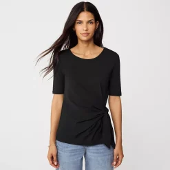 Women's Lightweight Jersey Tie Front Top