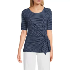 Women's Lightweight Jersey Tie Front Top