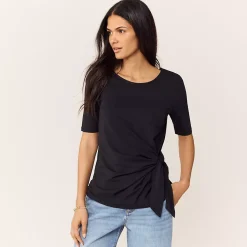Women's Lightweight Jersey Tie Front Top
