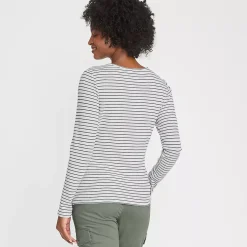 Women's Lightweight Waffle Long Sleeve Notch Neck T-Shirt
