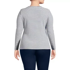 Women's Lightweight Waffle Long Sleeve Notch Neck T-Shirt