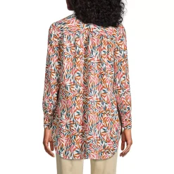 Women's Linen A-Line Long Sleeve Tunic Top