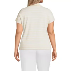 Women's Linen Blend Johnny Collar Polo