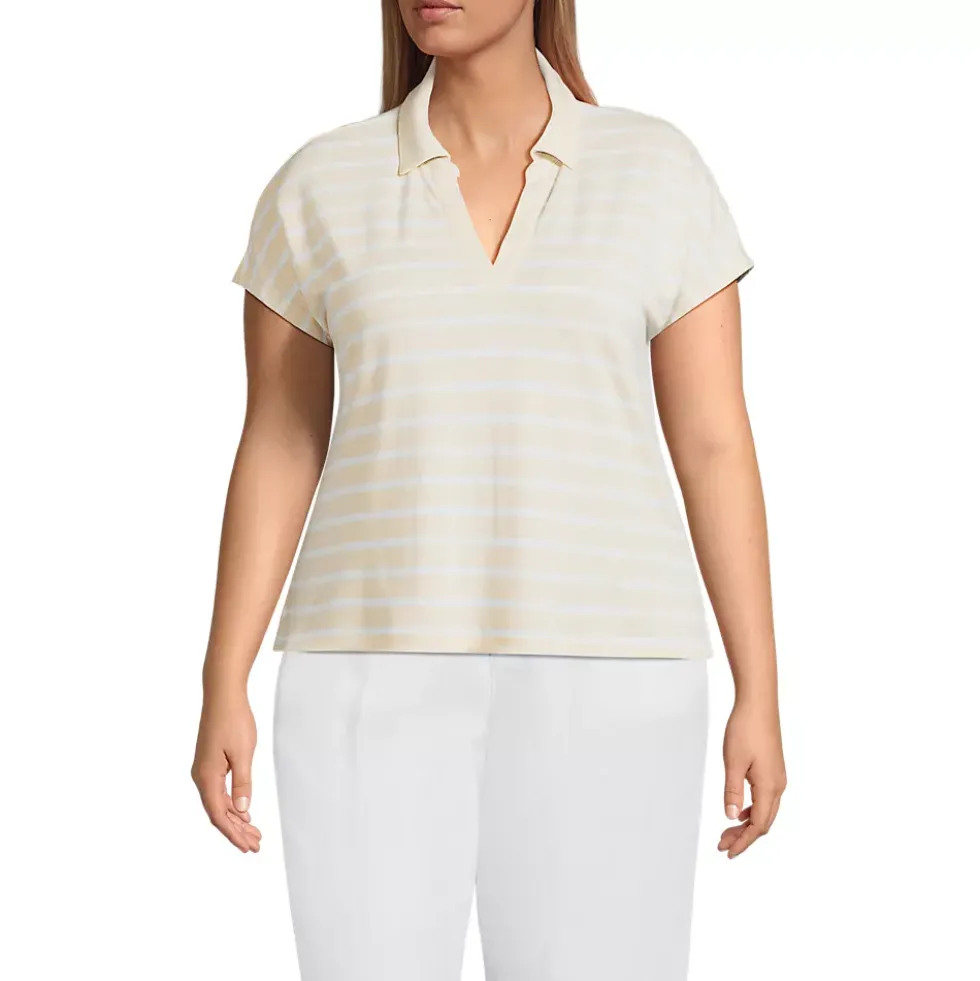 Women's Linen Blend Johnny Collar Polo