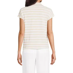 Women's Linen Blend Johnny Collar Polo