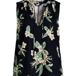 Women's Linen Blend Notch Neck Swing Tank Top