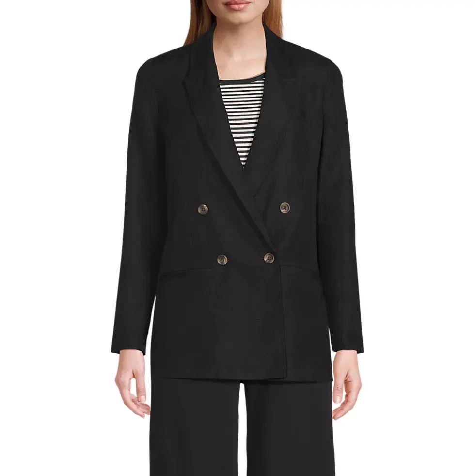 Women's Linen Double Breasted Blazer
