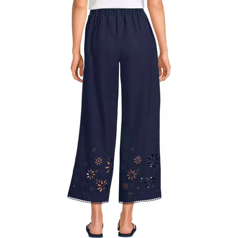 Women's Linen Embroidered Pants