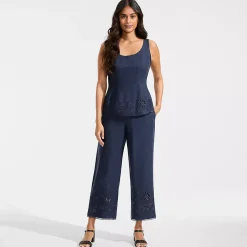 Women's Linen Embroidered Pants