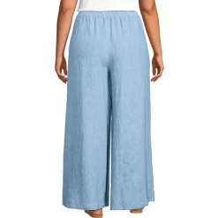 Women's Linen High Rise Palazzo Pants - Set Bottom