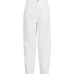 Women's Linen High Rise Pleated Barrel Leg Ankle Pants