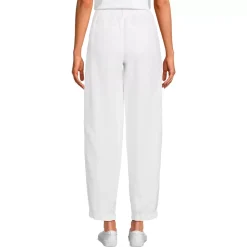 Women's Linen High Rise Pleated Barrel Leg Ankle Pants