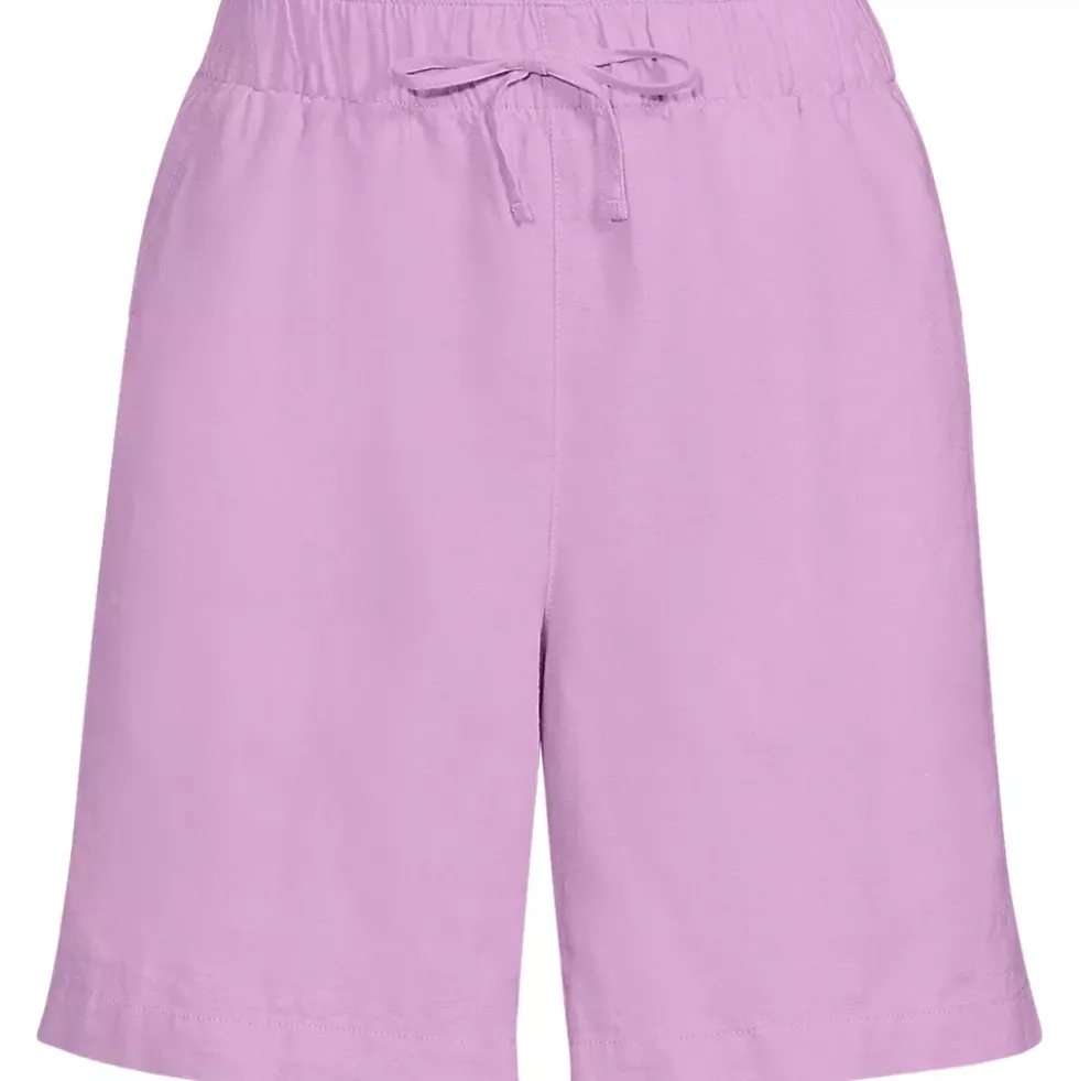 Women's Linen High Rise Pull On 7" Shorts