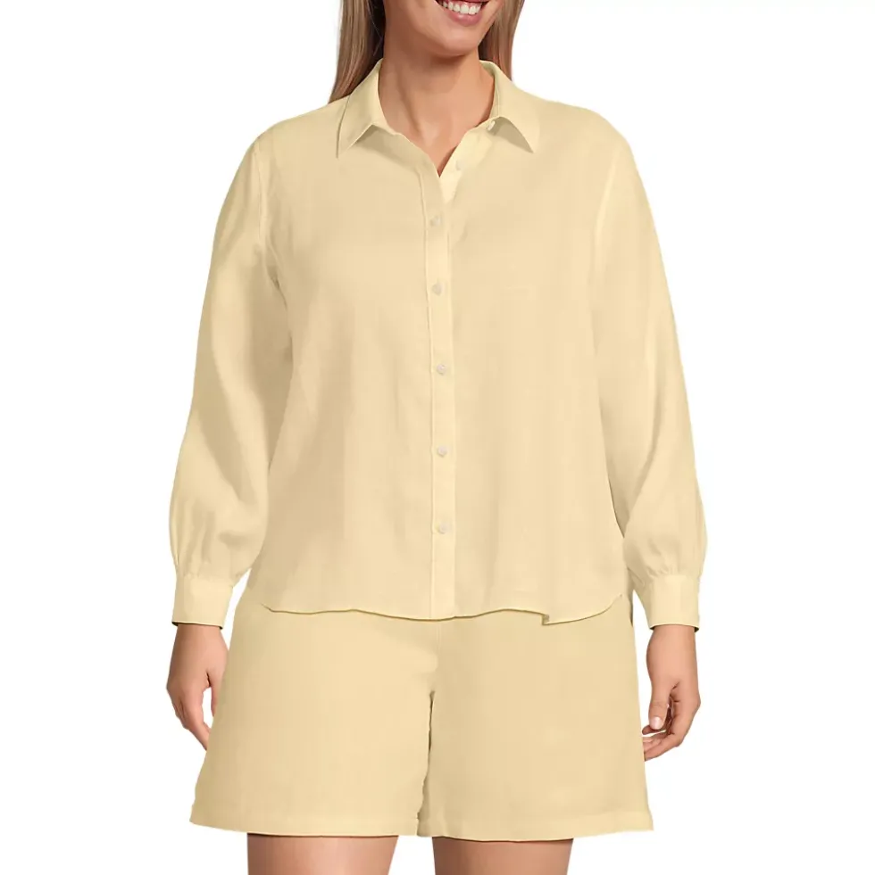Women's Linen Long Sleeve Feminine Shirt