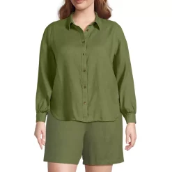 Women's Linen Long Sleeve Feminine Shirt